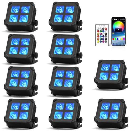 10stk ip65 akku led par - 10stk,