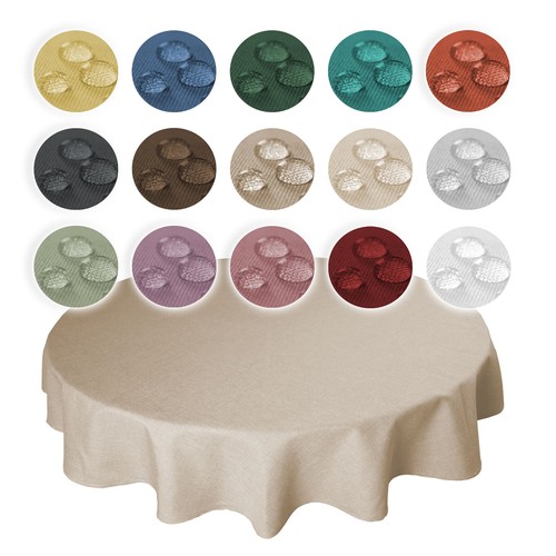 Tischdecke rund leinenoptik - tischdecke,