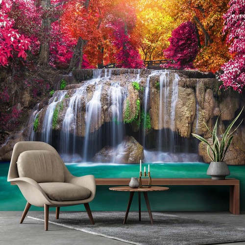 Fototapete wasserfall wald - fototapete, 3d